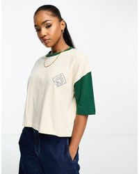 Quiksilver - Camiseta blanco hueso con diseño color block - Lyst
