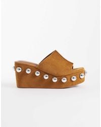 ASOS - Tessa Wedges With Oversized Studs - Lyst