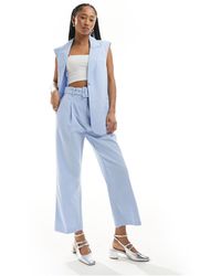 ASOS - Tailored Belted Trouser With Linen - Lyst