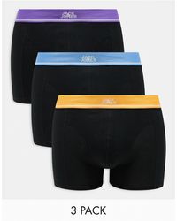 Jack & Jones - 3 Pack Trunks With Central Logo With Bright Waistbands - Lyst