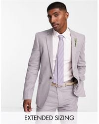 ASOS - Wedding Linen Mix Super Skinny Suit Jacket With Puppytooth Check - Lyst
