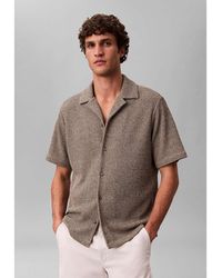 Calvin Klein - Textured Knit Short Sleeve Shirt - Lyst