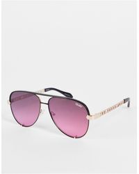 Quay Quay x love island - high key links - occhiali da sole aviatore rosa - Metallizzato