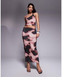 ASOS - Jupe d'ensemble mi-longue et moulante à imprimé abstrait - Lyst