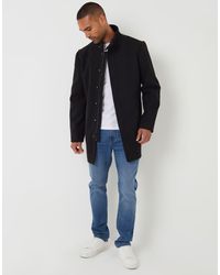 Threadbare - Longline Faux Wool Funnel Neck Coat - Lyst