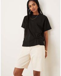 ASOS - Oversized T-shirt With Twist Ruched Detail - Lyst