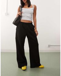 Weekday - Joggingbroek Van Zware Jersey Met Wijde Pijpen - Lyst