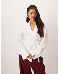 Gina Tricot - Pure Cotton Wrap Blouse - Lyst