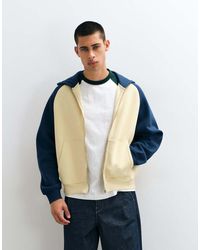 ASOS - Oversized Boxy Zip Through Hoodie With Contrast Raglan Sleeves - Lyst