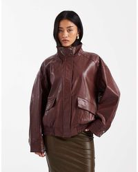 ONLY - Bomberjack Van Imitatieleer - Lyst