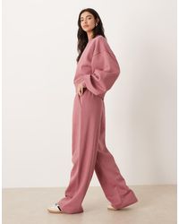 ASOS - Wide Leg Brushback Jogger - Lyst