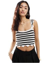 ASOS - Crochet Crop Top With Square Neck - Lyst