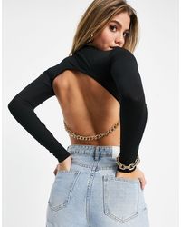 ASOS Черный Кроп-топ С Цепочкой На Спине
