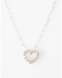 Lovisa - – farbene halskette aus sterling mit herzanhänger und zirkonia-strass - Lyst