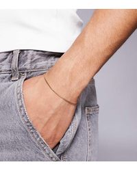 ASOS - Vergulde Schakelarmband Van Sterling Zilver - Lyst