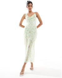 Collective The Label - Asymmetric Cowl-Neck Midi Dress - Lyst