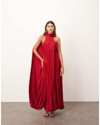 ARRANGE - Scarf Neck Draped Hem Open Back Maxi Dress - Lyst