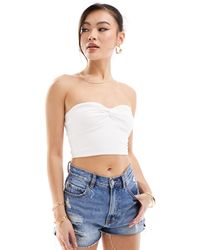 ASOS - Bandeau Crop Top With Twist Bust - Lyst