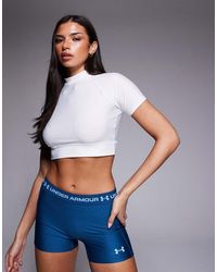 Under Armour - Heatgear Mock Short Sleeve Crop Top - Lyst