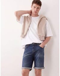 ASOS - Stretch Slim Regular Length Denim Shorts - Lyst
