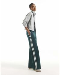 River Island - Side Stripe Wide Leg Track Joggers - Lyst