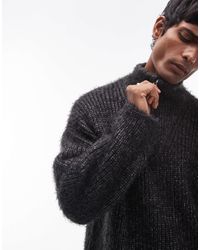 TOPMAN - Fluffy Knitted 1/4 Zip - Lyst
