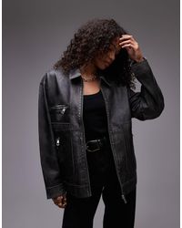 TOPSHOP - – hochwertige jacke aus echtleder - Lyst