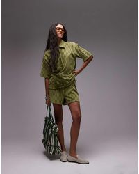 TOPSHOP - Stripe Towelling Shorts Co-Ord - Lyst