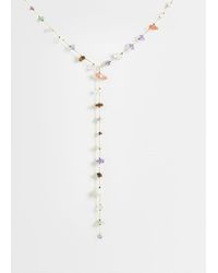 Reclaimed Vintage - Lariat Necklace With Gem Stones - Lyst