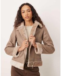 Barneys Originals - Faux Shearling Cropped Aviator - Lyst