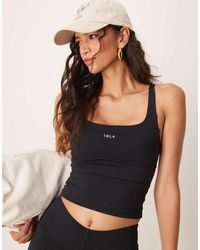 Tala - Camiseta Negra De Tirantes Con Cuello Ancho Y Sujeción Integrada Skinluxe De - Lyst