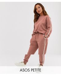 ASOS Joli survêtement avec sweat-shirt et pantalon de jogging basique avec liens et bordures contrastantes - Rose