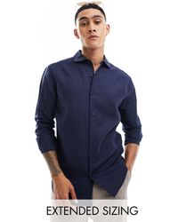 ASOS - Smart Linen Shirt With Cutaway Collar - Lyst