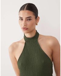 ASOS - Textured Halter Neck Asymmetric Top Co-ord - Lyst