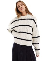ASOS - Crew Neck Cable Jumper - Lyst