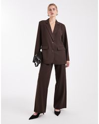 Pieces - Wide Leg Dad Trousers With Belt Loops Co-ord - Lyst