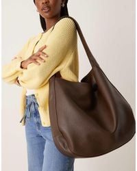 ASOS - Tote Tas Met Ronde Onderkant En Oversized Textuur - Lyst
