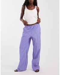 Gap - Crinkle Tie Waist Cotton Trousers - Lyst