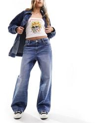 Bershka - Jeans a fondo ampio ampi medio vintage - Lyst