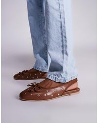 Public Desire - Bia Sling Back Ballet Flats With Flat Studs - Lyst