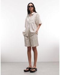 ASOS - Relaxed Dad Shorts With Linen - Lyst