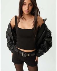 Stradivarius - Tank Top With Square Neck - Lyst