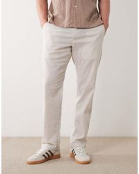 JJ Rebel - Drawstring Linen Mix Trousers - Lyst