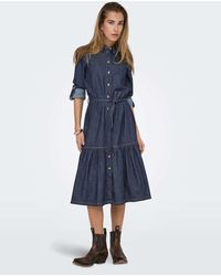 ONLY - Denim Dress - Lyst