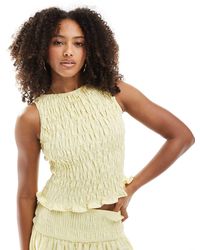 ASOS - – gesmoktes, ärmelloses leinen-tanktop - Lyst