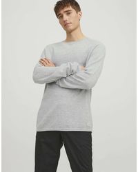 Jack & Jones - Hill struktur-fit strickpullover mit rundhalsausschnitt - Lyst