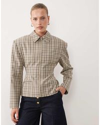ASOS - Tailored Cinch Waist Zip Through Jacket - Lyst