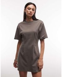 Monki - Cinched Waist T-shirt Mini Dress - Lyst