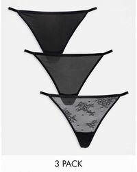 DORINA - 3 Pack Lace & Mesh G String Thongs - Lyst
