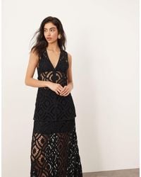 ARRANGE - Crochet Longline Button Through Top Co-ord - Lyst